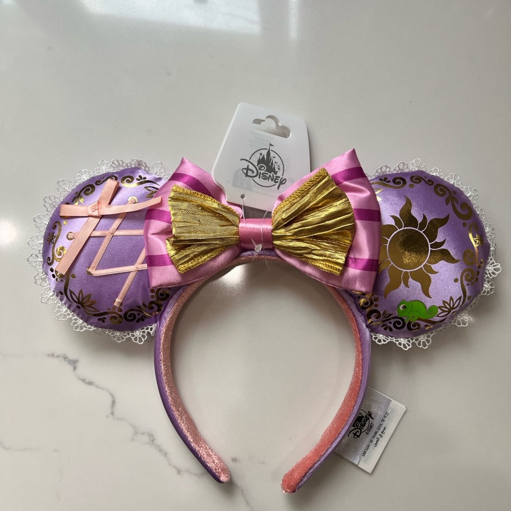 Disney Parks (WDW) Rapunzel Pink and Gold Bow Ears Headband